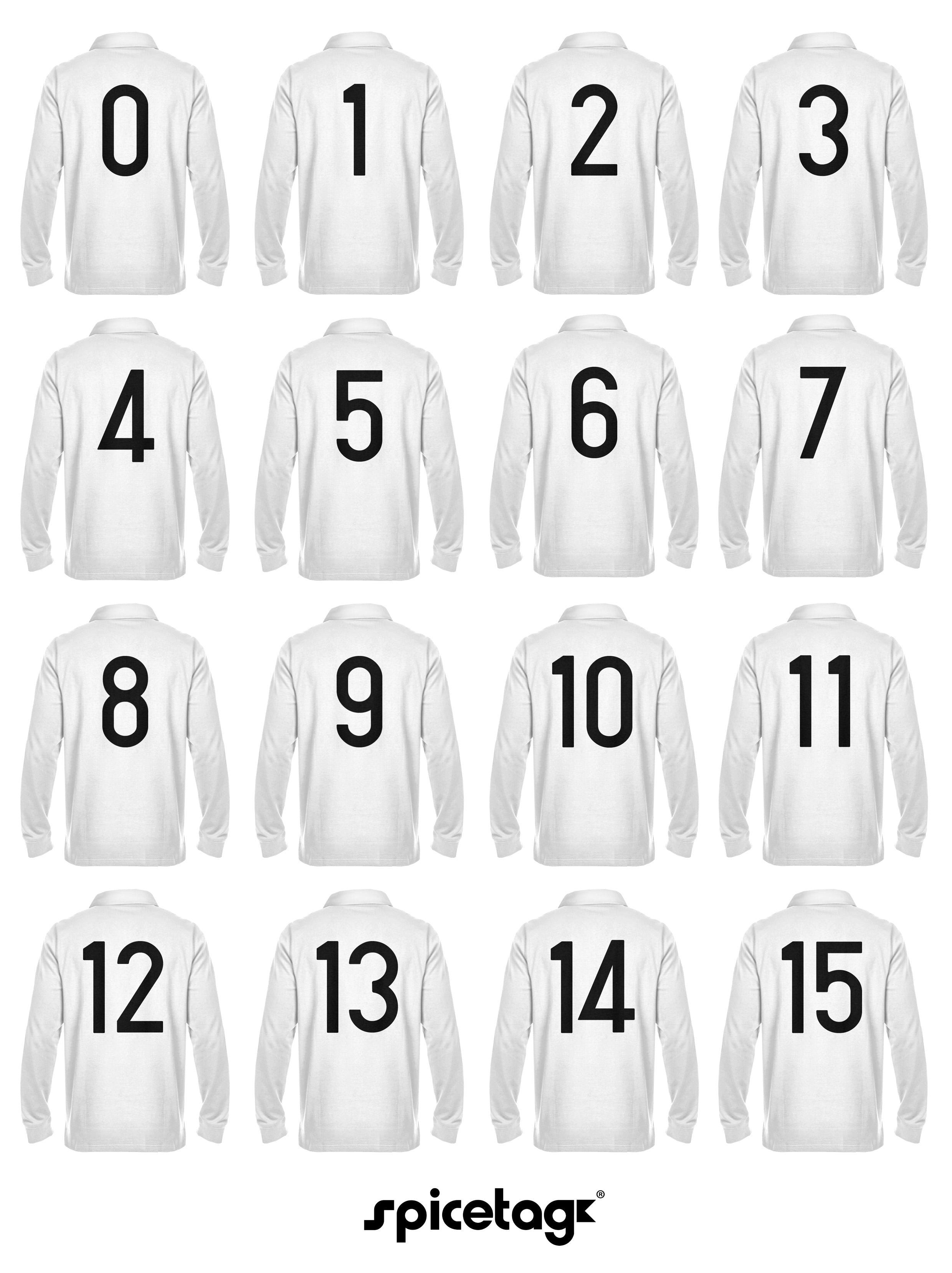 Retro White Rugby Number Jersey