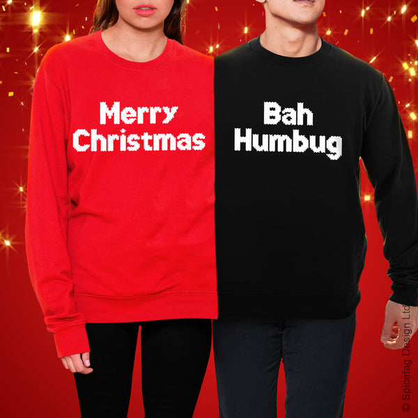 Merry Christmas Bah Humbug Double Christmas Jumper Spicetag