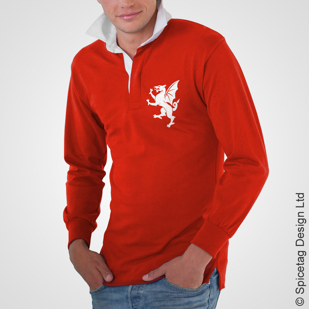 Wales welsh red 6 six nations rugby sweater sweatshirt top kit jumper jersey retro 70s 80s spicetag