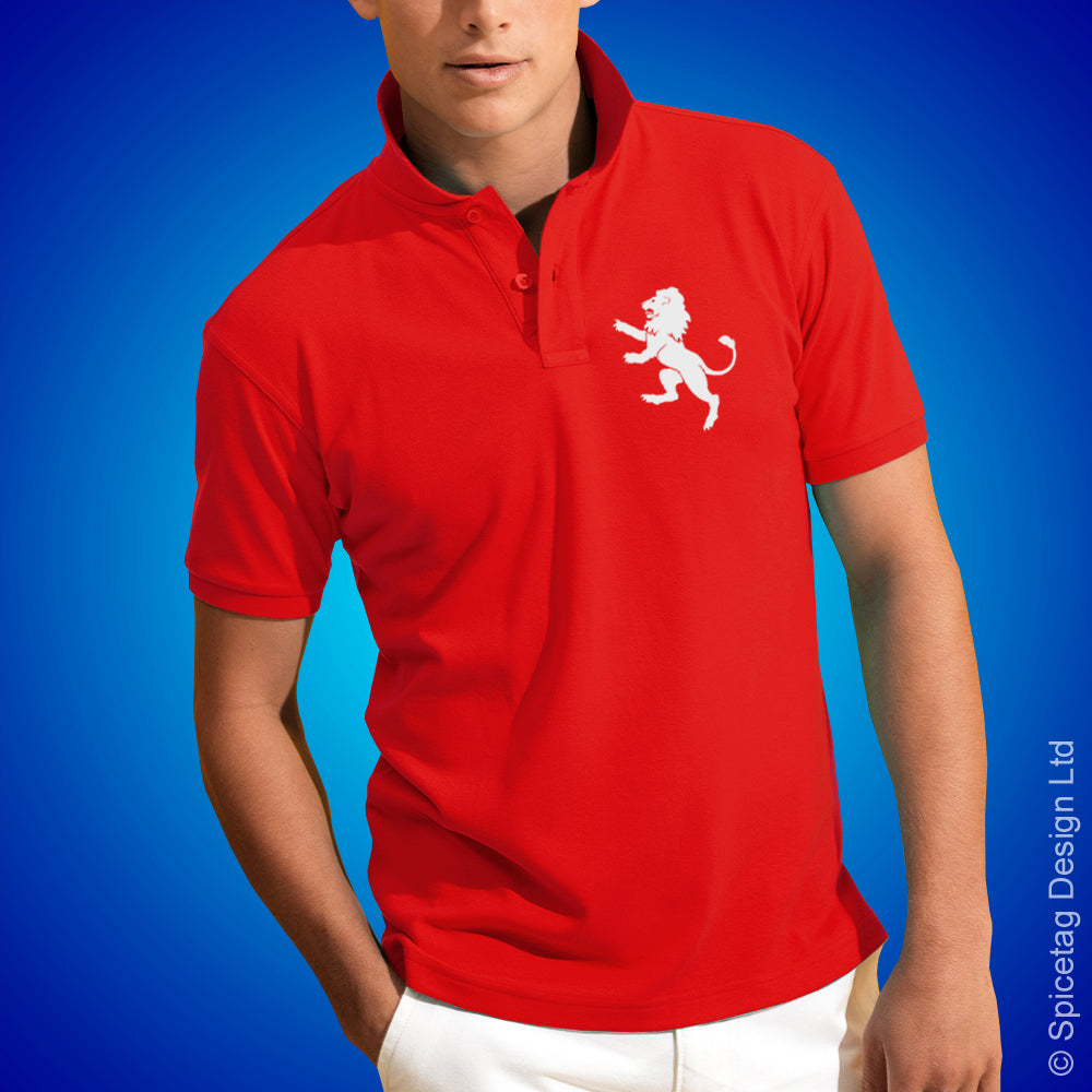 England Lion Polo Shirt White Football Tshirt Soccer Rugby Top English