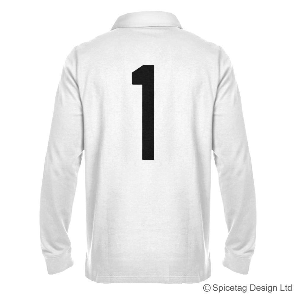 Retro White Rugby Number Jersey