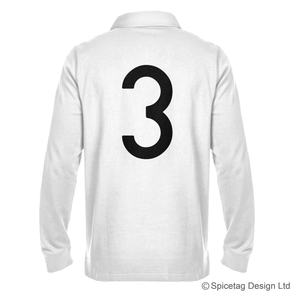 Retro White Rugby Number Jersey