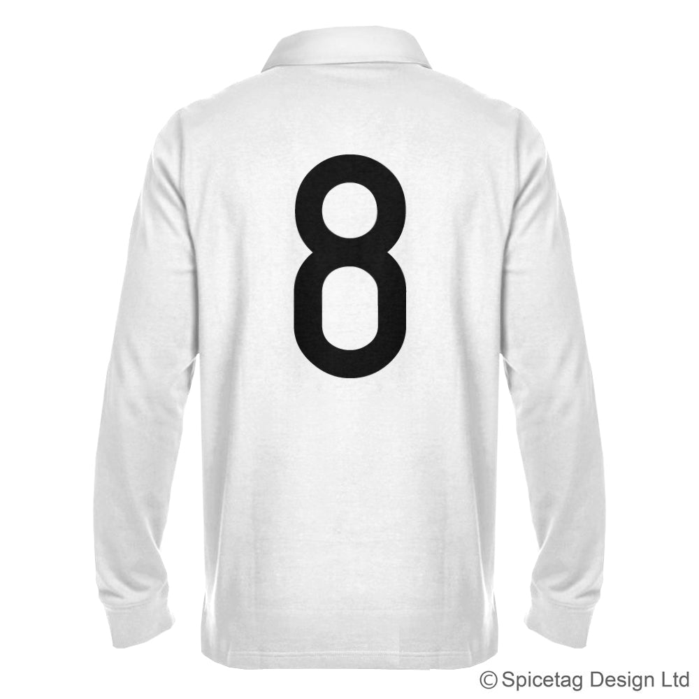 Retro White Rugby Number Jersey