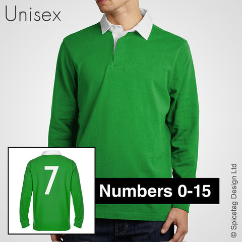 Retro Green Rugby Number Jersey