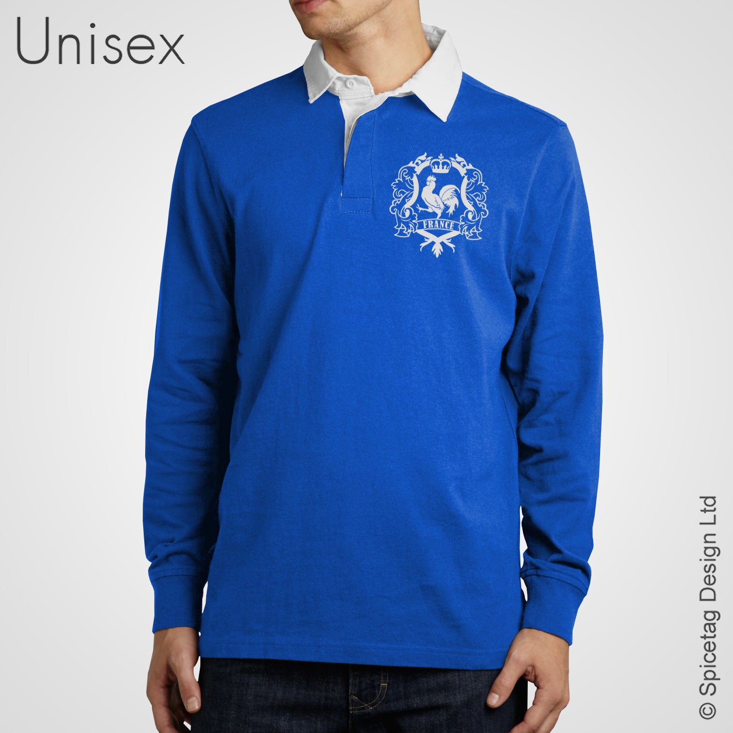 France French Royal Blue 6 six nations rugby sweater sweatshirt top kit jumper jersey retro 70s 80s spicetag 3a