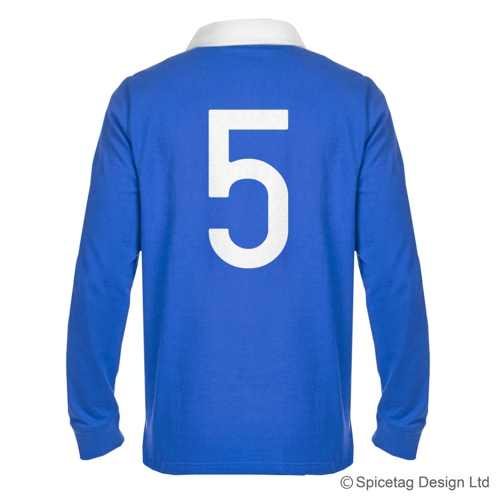 France French Royal Blue 6 six nations rugby sweater sweatshirt top kit jumper jersey retro 70s 80s spicetag