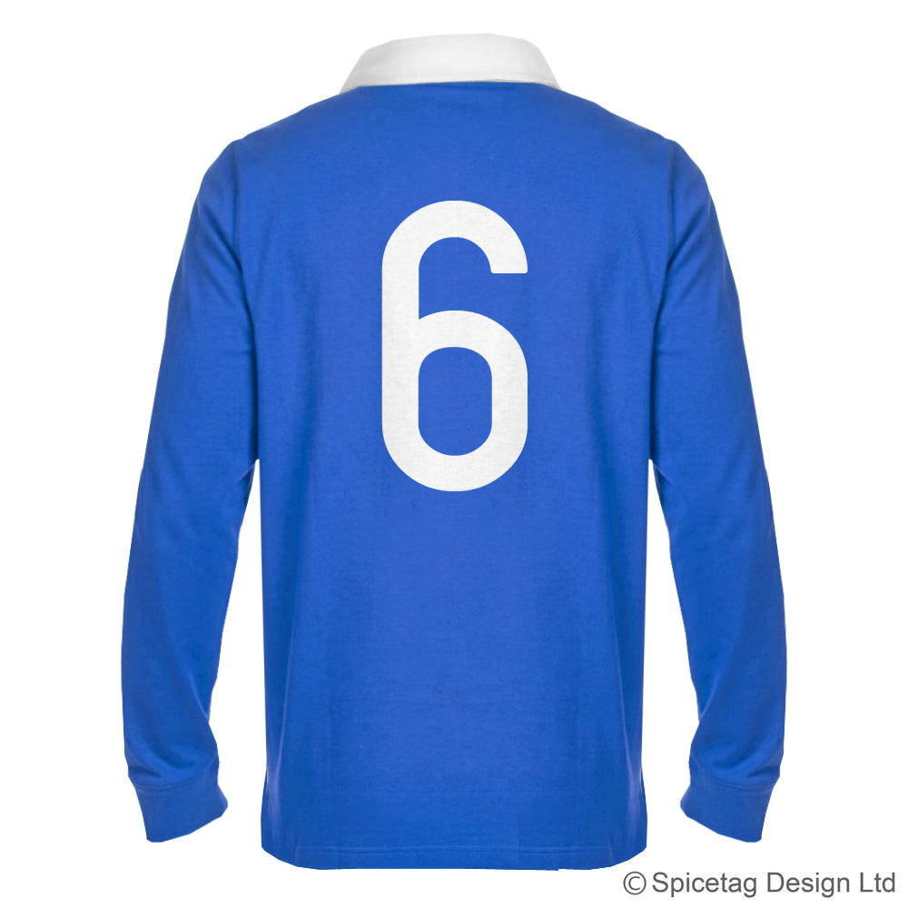 France French Royal Blue 6 six nations rugby sweater sweatshirt top kit jumper jersey retro 70s 80s spicetag