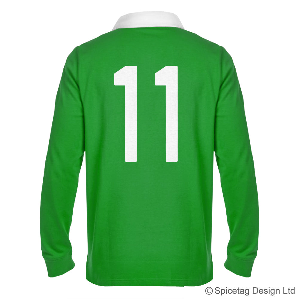 Ireland Irish Green 6 six nations rugby sweater sweatshirt top kit jumper jersey retro 70s 80s spicetag