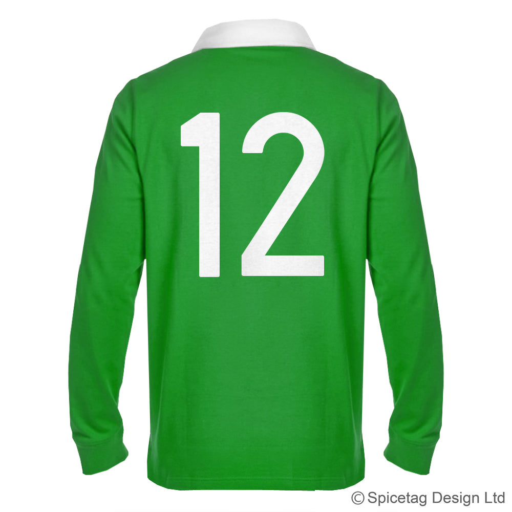 Ireland Irish Green 6 six nations rugby sweater sweatshirt top kit jumper jersey retro 70s 80s spicetag