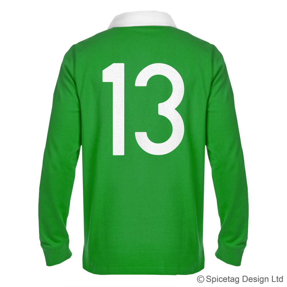 Ireland Irish Green 6 six nations rugby sweater sweatshirt top kit jumper jersey retro 70s 80s spicetag