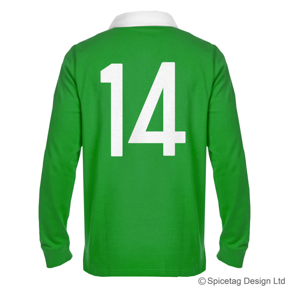 Ireland Irish Green 6 six nations rugby sweater sweatshirt top kit jumper jersey retro 70s 80s spicetag