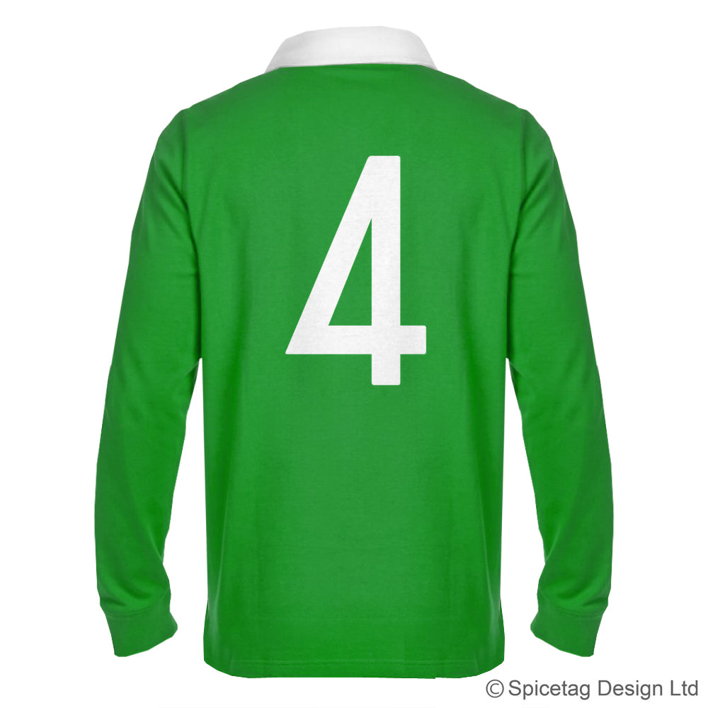 Ireland Irish Green 6 six nations rugby sweater sweatshirt top kit jumper jersey retro 70s 80s spicetag