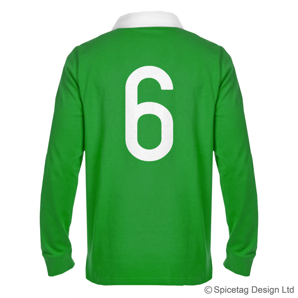 Ireland Irish Green 6 six nations rugby sweater sweatshirt top kit jumper jersey retro 70s 80s spicetag