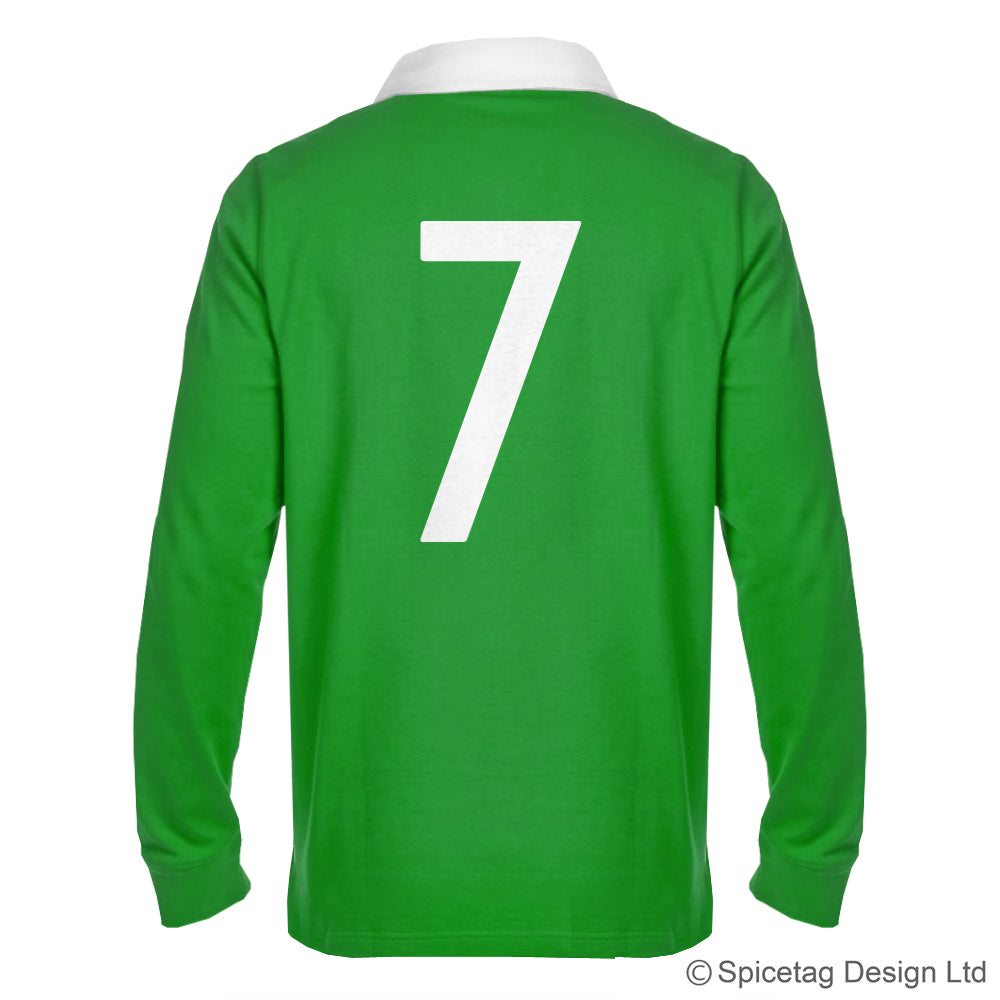 Ireland Irish Green 6 six nations rugby sweater sweatshirt top kit jumper jersey retro 70s 80s spicetag