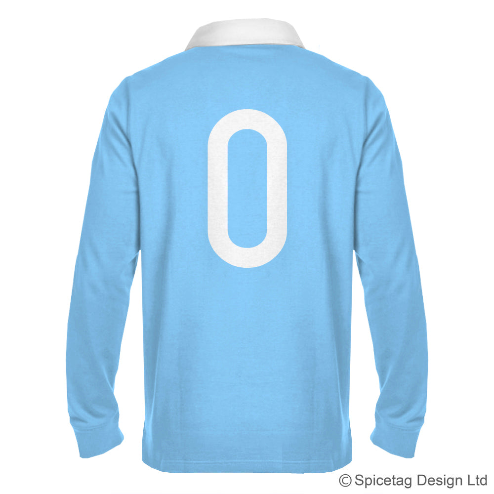 Retro Sky Blue Rugby Number Jersey