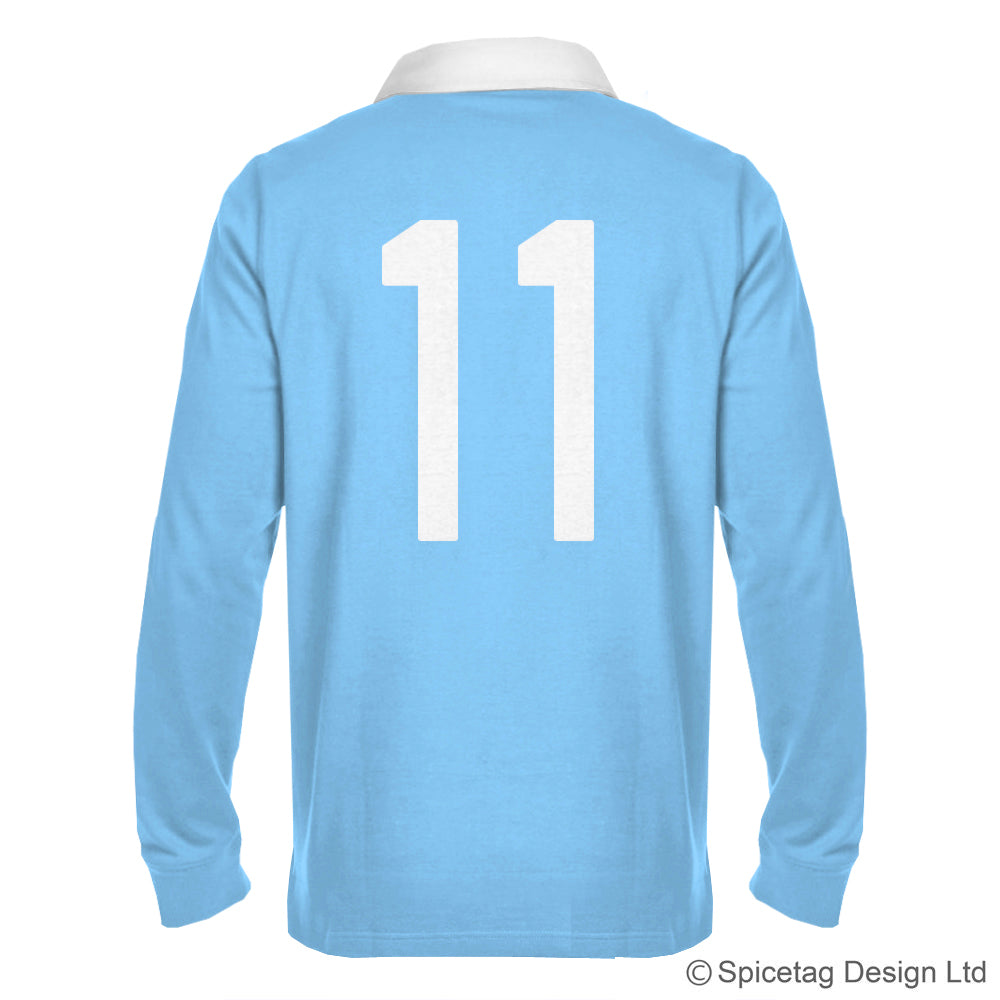 Retro Sky Blue Rugby Number Jersey
