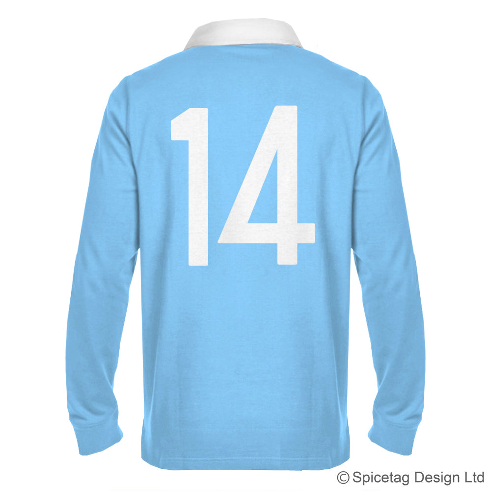 Retro Sky Blue Rugby Number Jersey