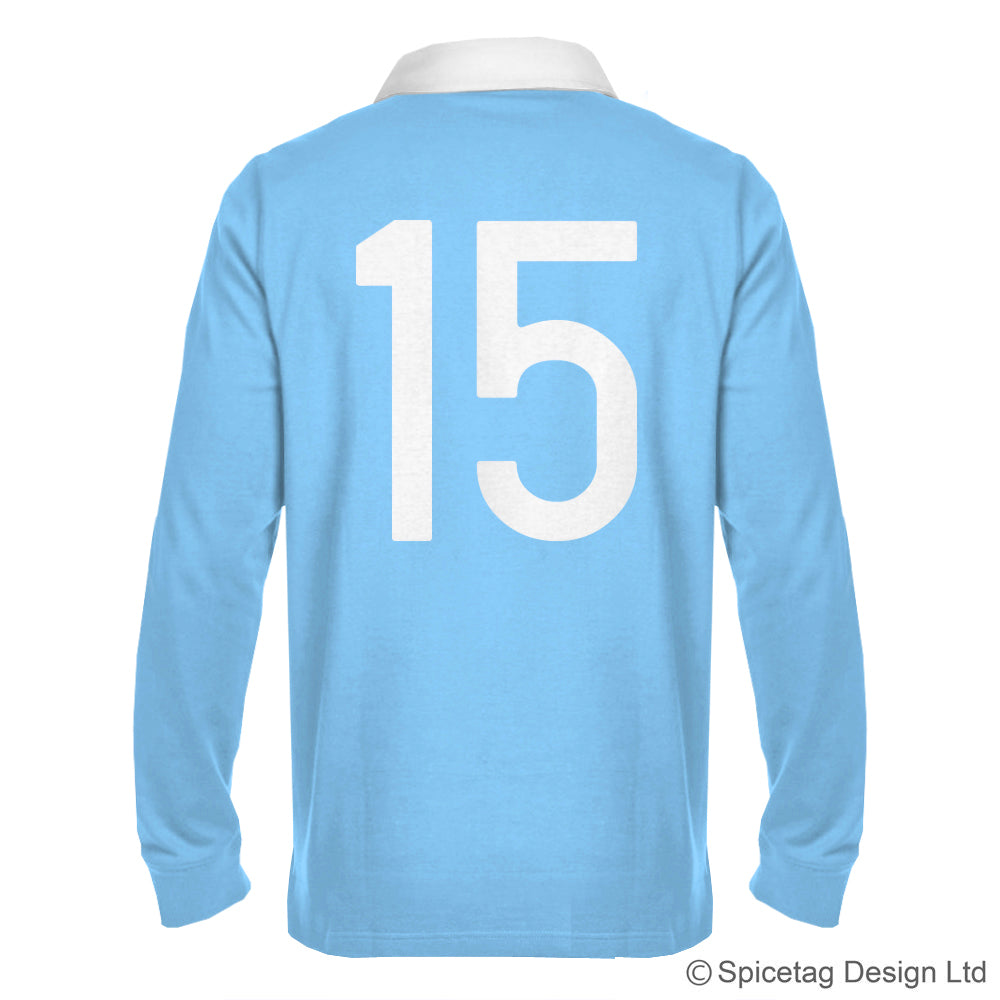 Retro Sky Blue Rugby Number Jersey