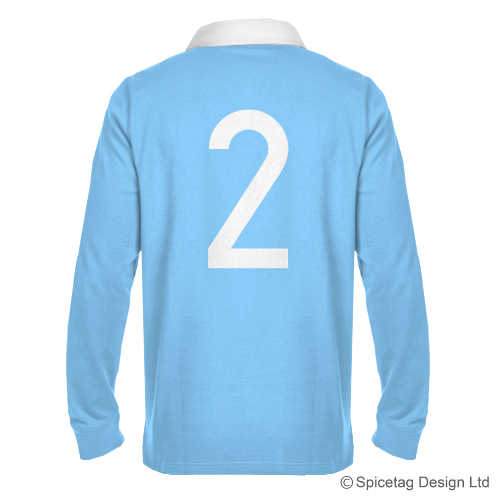 Retro Sky Blue Rugby Number Jersey