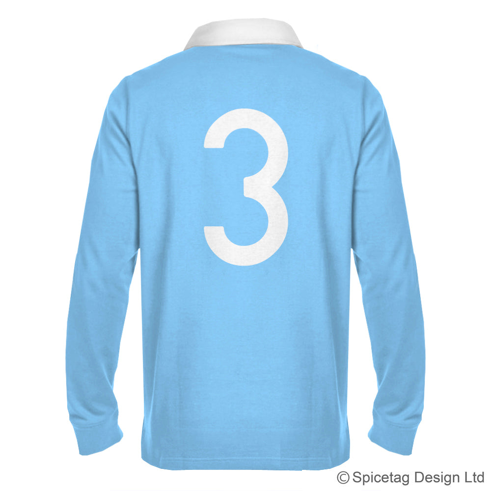 Retro Sky Blue Rugby Number Jersey
