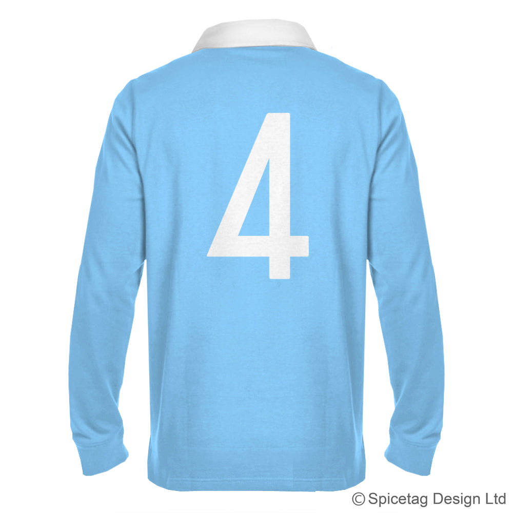 Retro Sky Blue Rugby Number Jersey