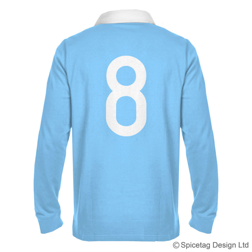 Retro Sky Blue Rugby Number Jersey