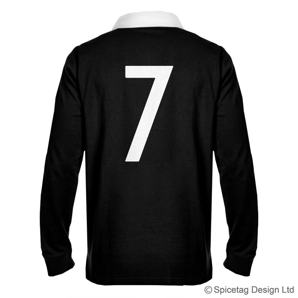 New Zealand Zealander all blacks black kiwi 6 six nations rugby sweater sweatshirt top kit jumper jersey retro 70s 80s badge spicetag
