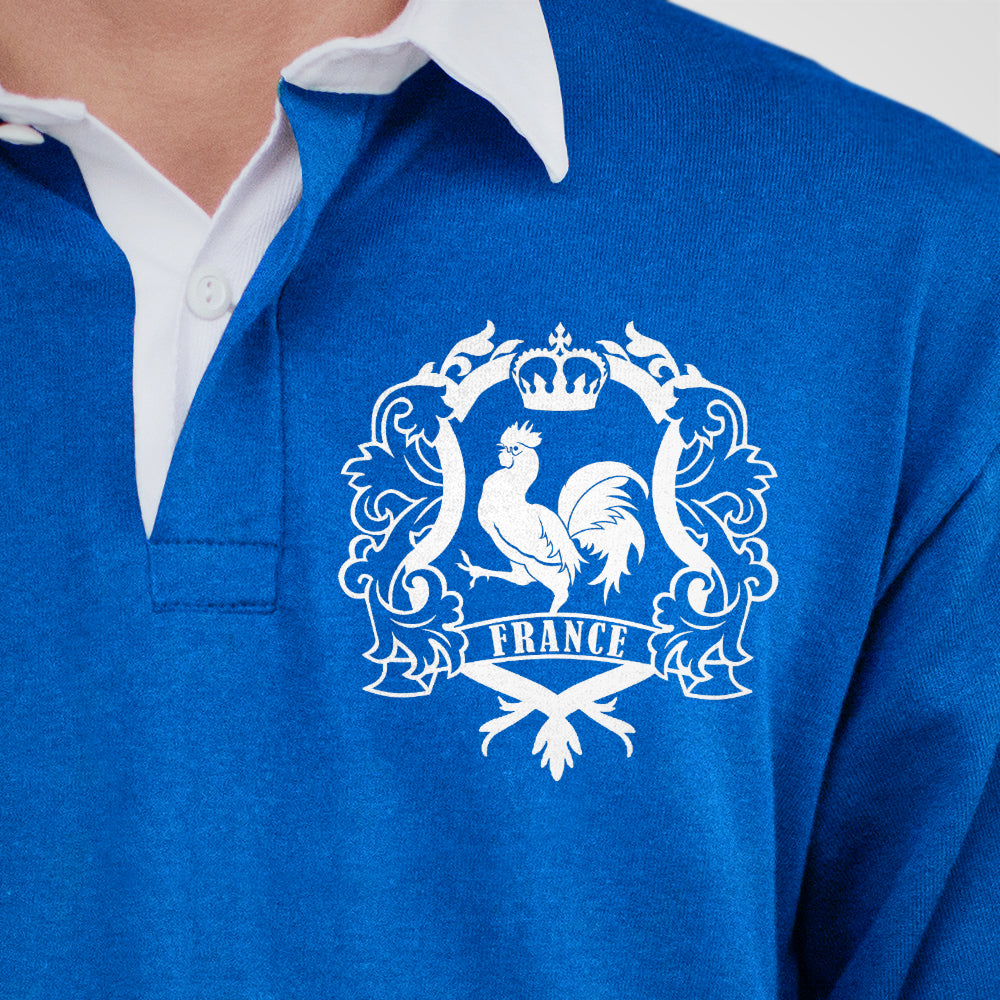 France French Royal Blue 6 six nations rugby sweater sweatshirt top kit jumper jersey retro 70s 80s spicetag 3a