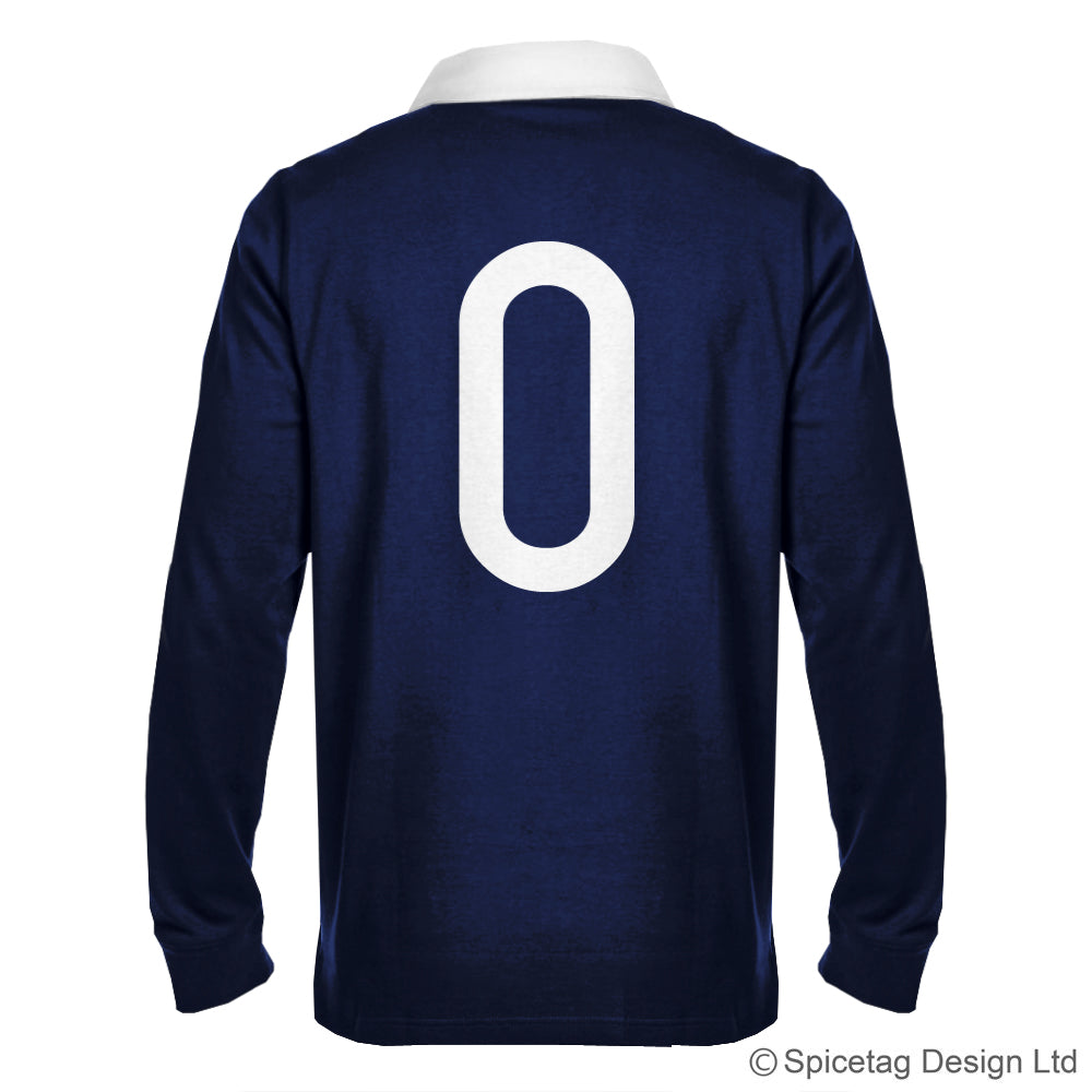 Scotland Scottish Navy Blue 6 six nations rugby sweater sweatshirt top kit jumper jersey retro 70s 80s spicetag