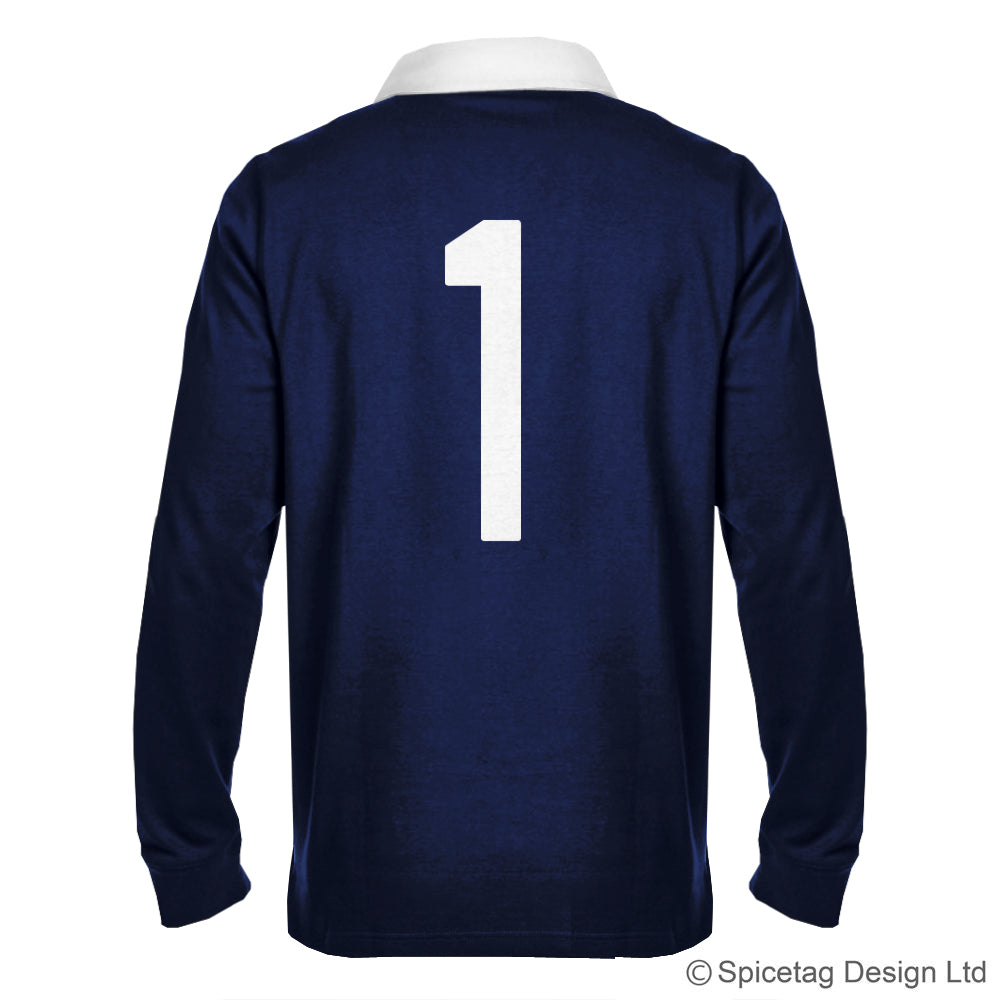 Scotland Scottish Navy Blue 6 six nations rugby sweater sweatshirt top kit jumper jersey retro 70s 80s spicetag