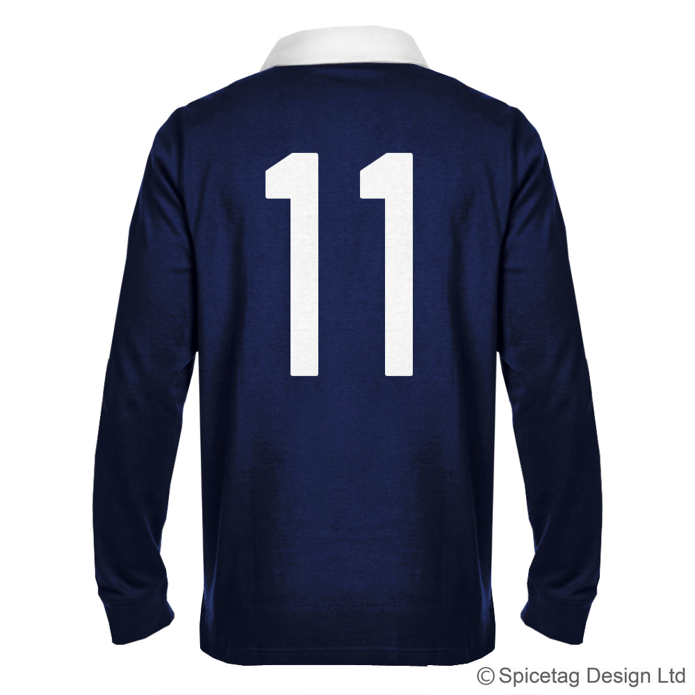 Scotland Scottish Navy Blue 6 six nations rugby sweater sweatshirt top kit jumper jersey retro 70s 80s spicetag