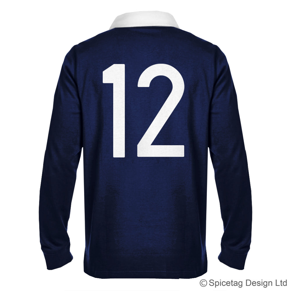 Scotland Scottish Navy Blue 6 six nations rugby sweater sweatshirt top kit jumper jersey retro 70s 80s spicetag