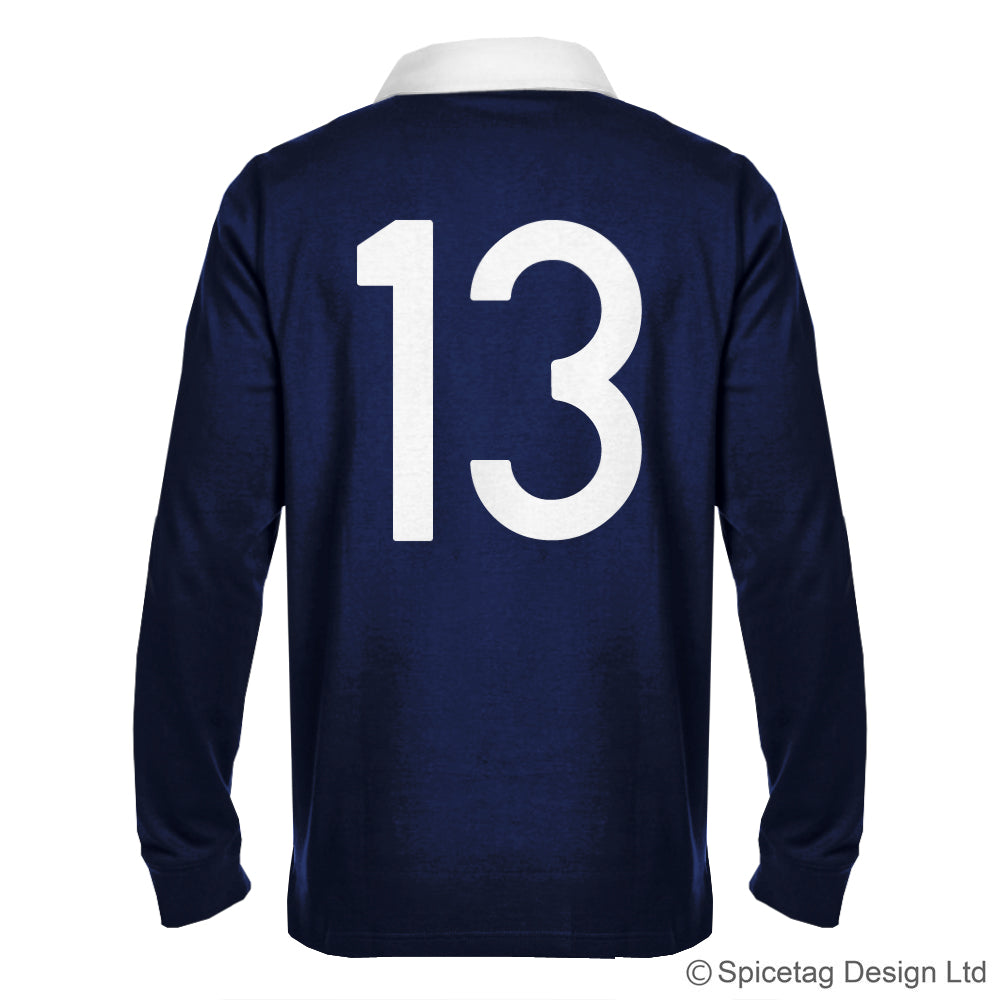 Scotland Scottish Navy Blue 6 six nations rugby sweater sweatshirt top kit jumper jersey retro 70s 80s spicetag