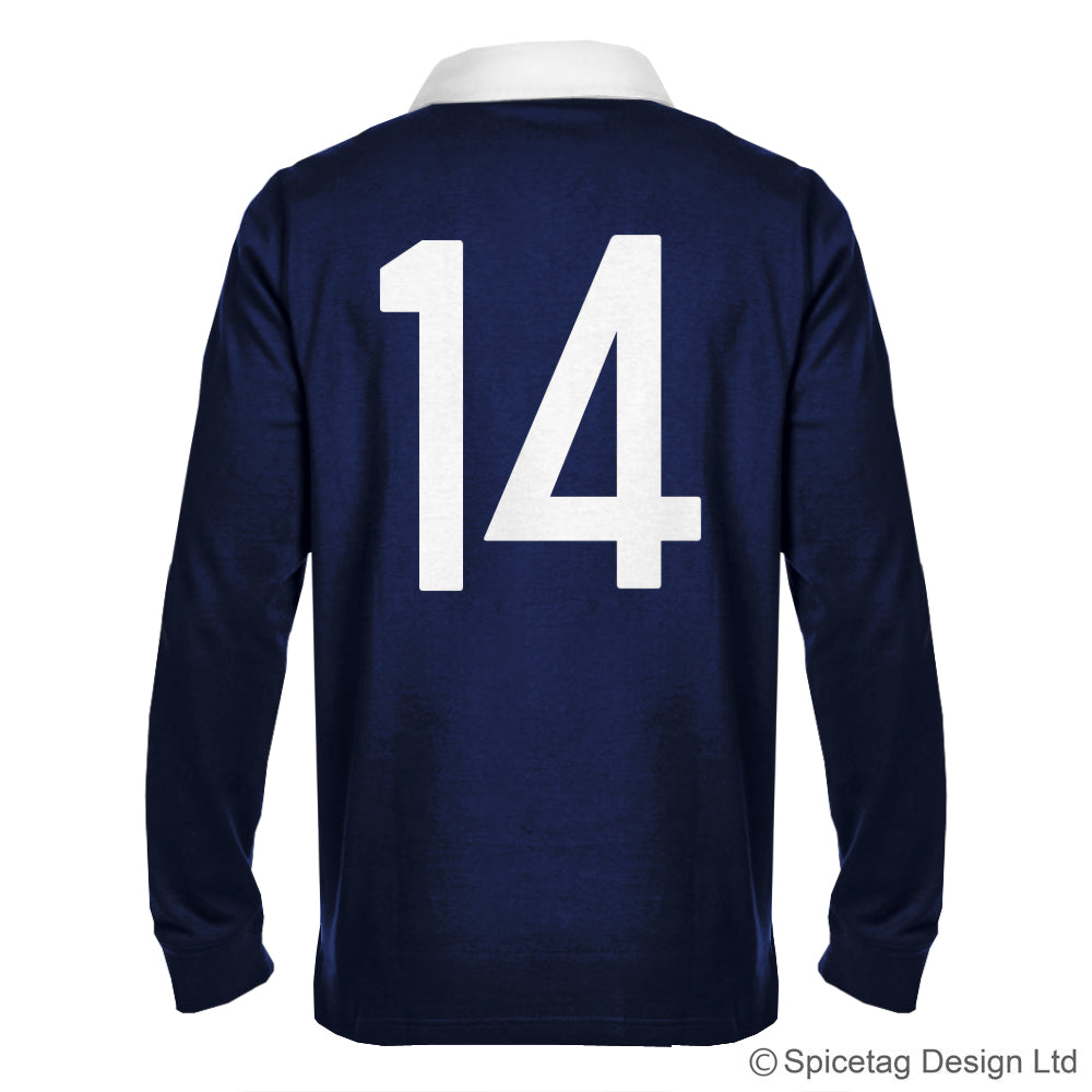 Scotland Scottish Navy Blue 6 six nations rugby sweater sweatshirt top kit jumper jersey retro 70s 80s spicetag