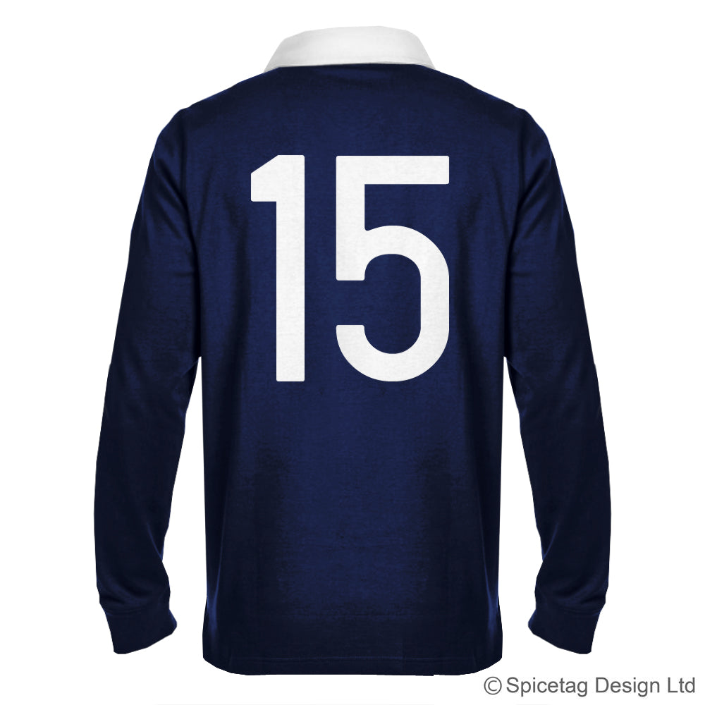Scotland Scottish Navy Blue 6 six nations rugby sweater sweatshirt top kit jumper jersey retro 70s 80s spicetag