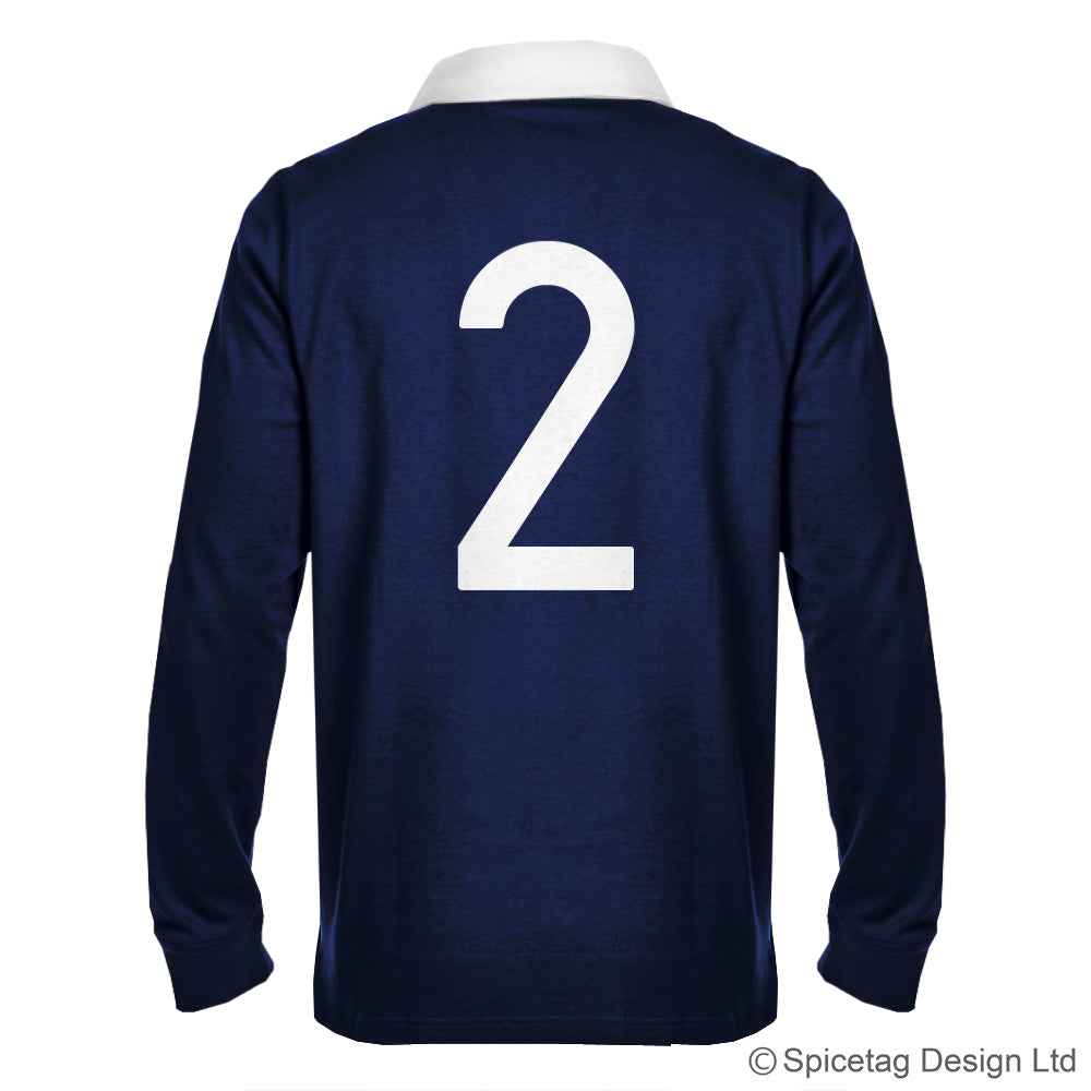 Scotland Scottish Navy Blue 6 six nations rugby sweater sweatshirt top kit jumper jersey retro 70s 80s spicetag