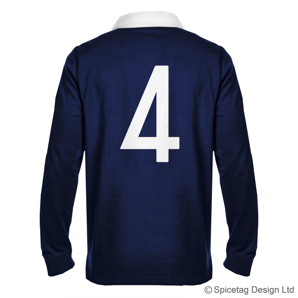 Scotland Scottish Navy Blue 6 six nations rugby sweater sweatshirt top kit jumper jersey retro 70s 80s spicetag
