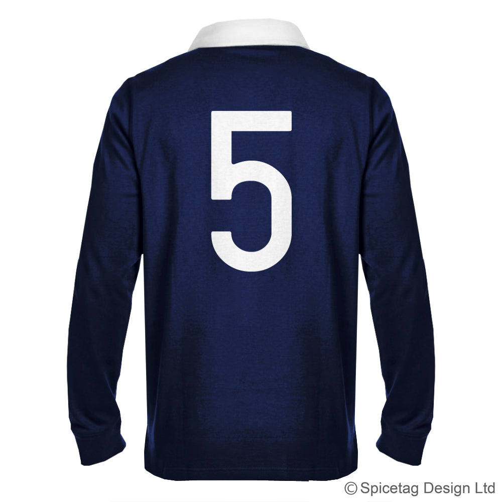 Scotland Scottish Navy Blue 6 six nations rugby sweater sweatshirt top kit jumper jersey retro 70s 80s spicetag