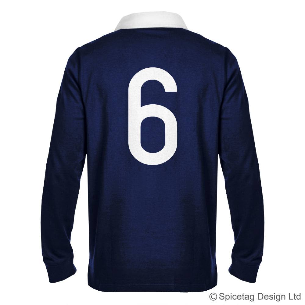 Scotland Scottish Navy Blue 6 six nations rugby sweater sweatshirt top kit jumper jersey retro 70s 80s spicetag