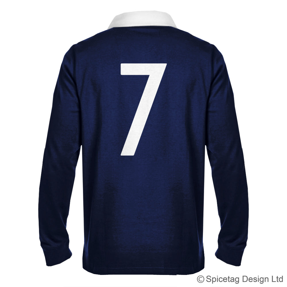 Scotland Scottish Navy Blue 6 six nations rugby sweater sweatshirt top kit jumper jersey retro 70s 80s spicetag