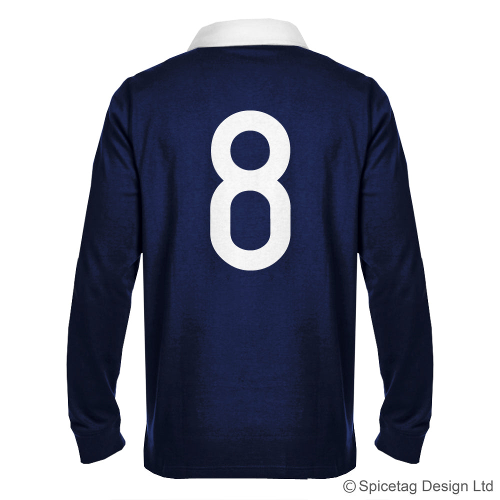 Scotland Scottish Navy Blue 6 six nations rugby sweater sweatshirt top kit jumper jersey retro 70s 80s spicetag