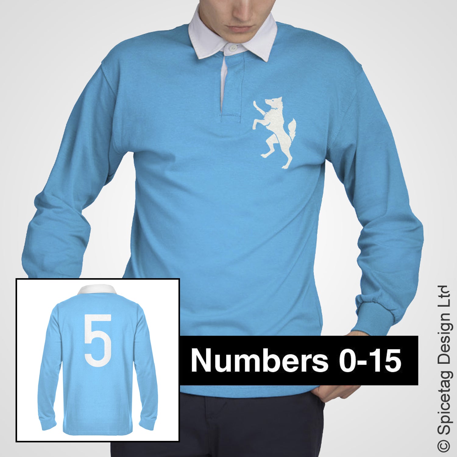 Retro Italy Wolf Rugby Number Jersey