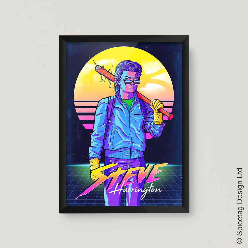 Steve 80's Neon Art Print