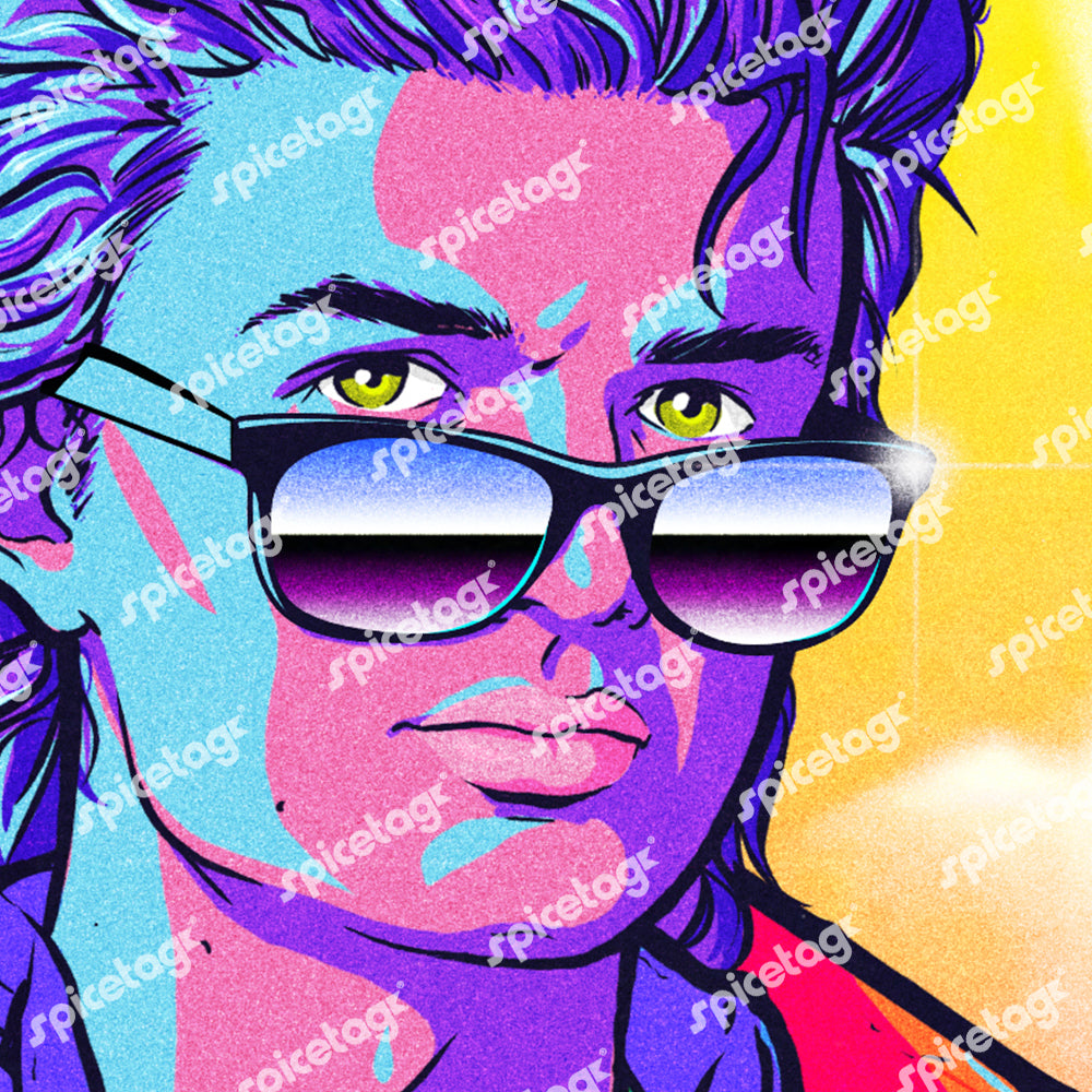 Steve 80's Neon Art Print