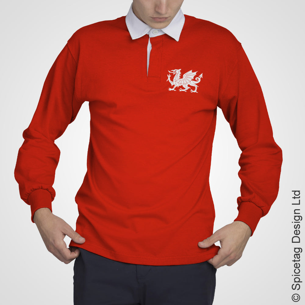 Wales welsh red 6 six nations rugby sweater sweatshirt top kit jumper jersey retro 70s 80s spicetag