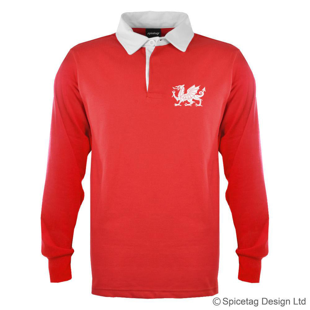 Wales welsh red 6 six nations rugby sweater sweatshirt top kit jumper jersey retro 70s 80s spicetag