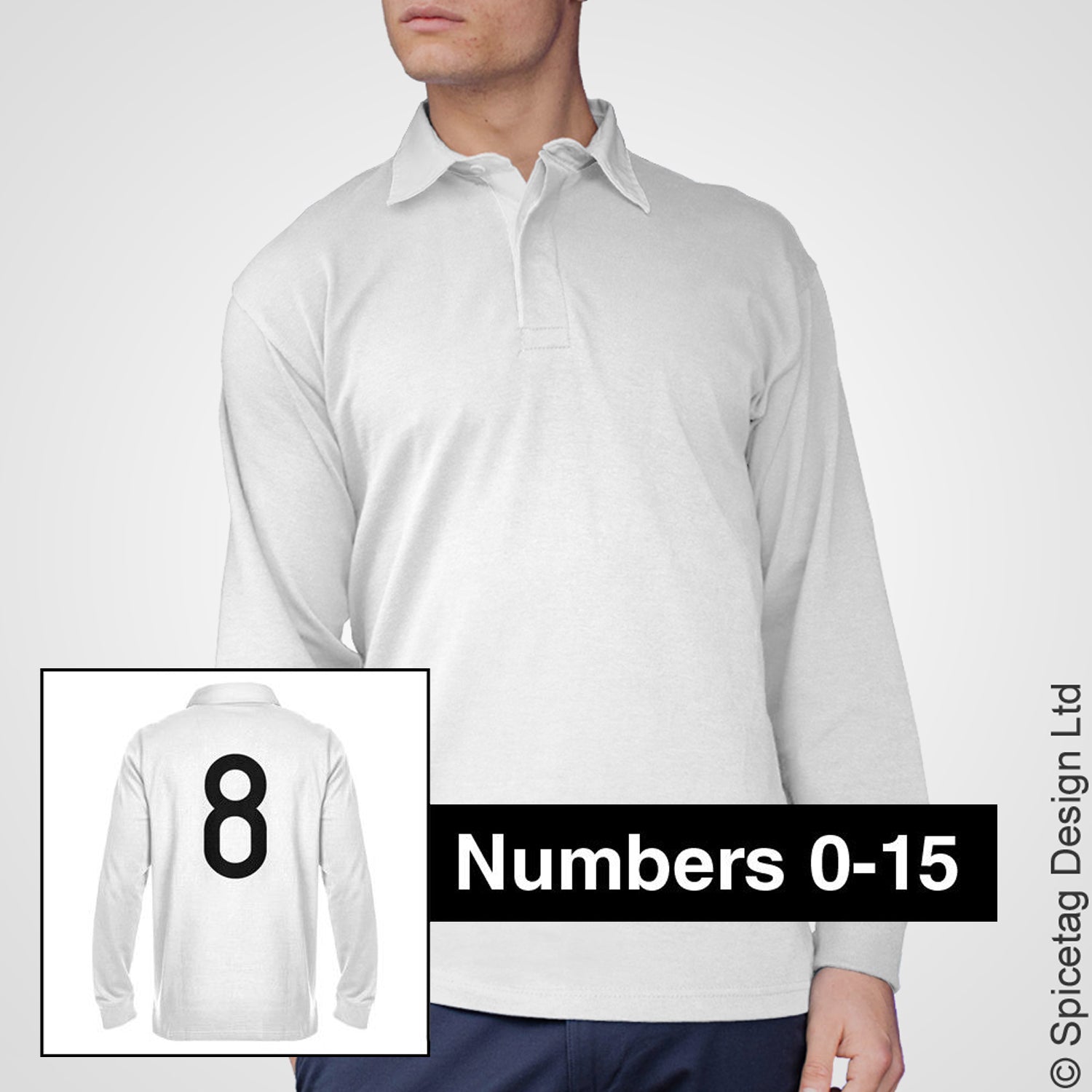 Retro White Rugby Number Jersey
