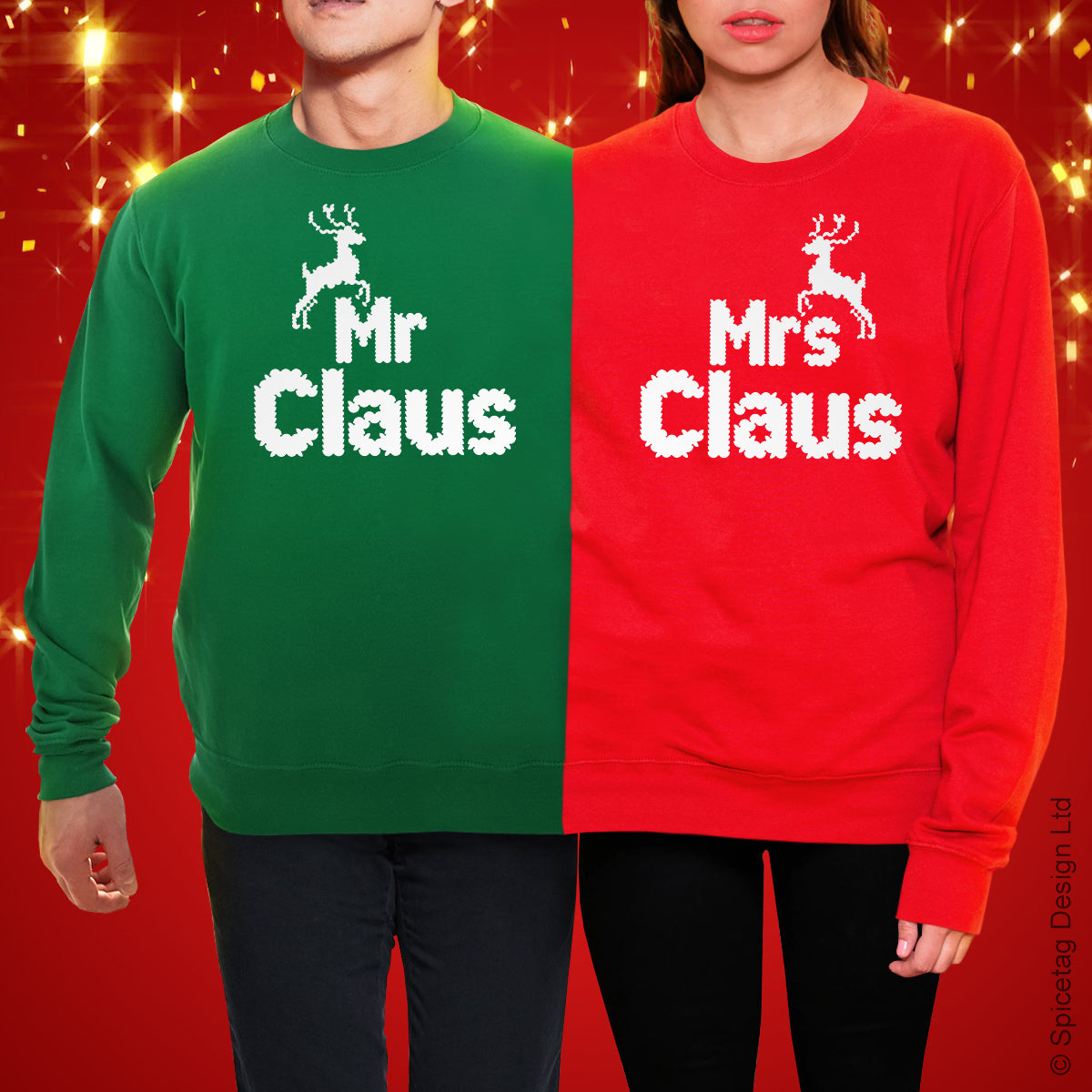 Couples Claus Christmas Double Jumper