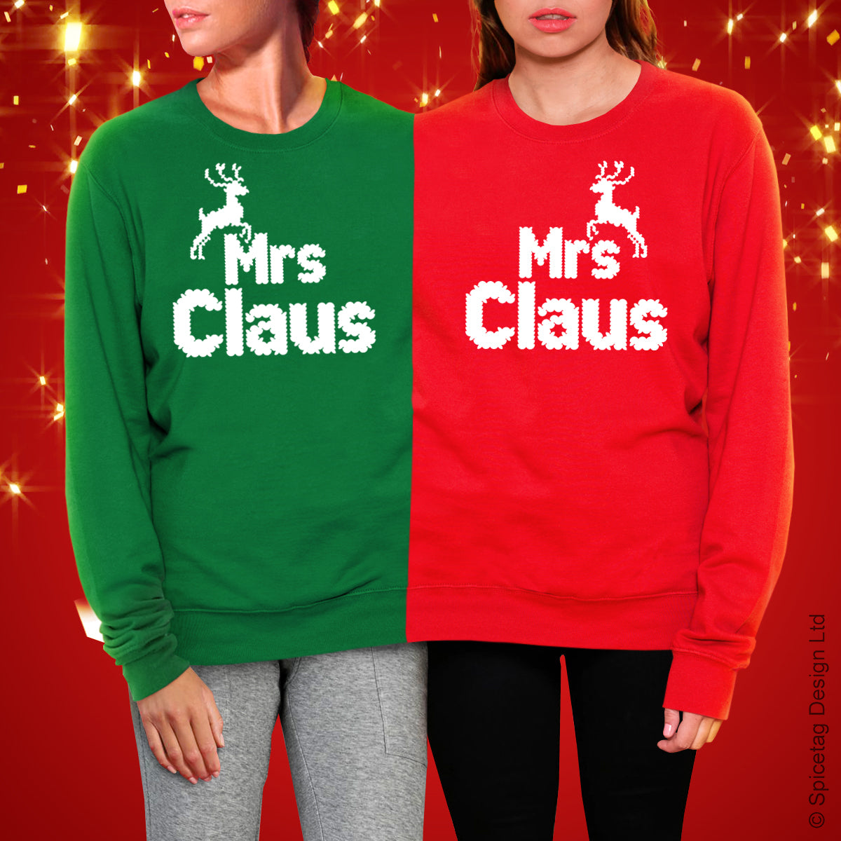 Couples Claus Christmas Double Jumper