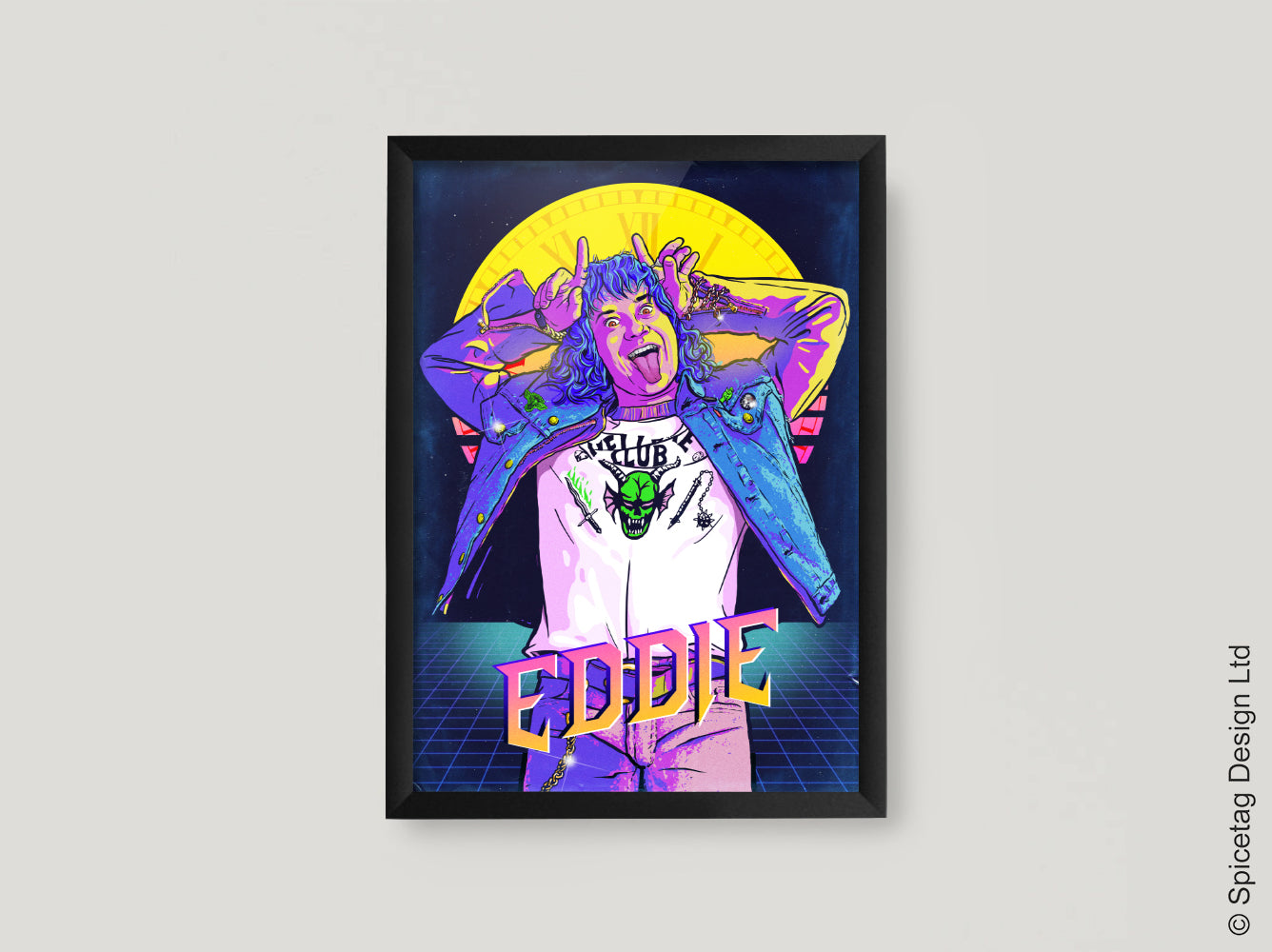 Eddie 80's Neon Art Print